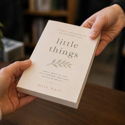 a person handing off a book to another person