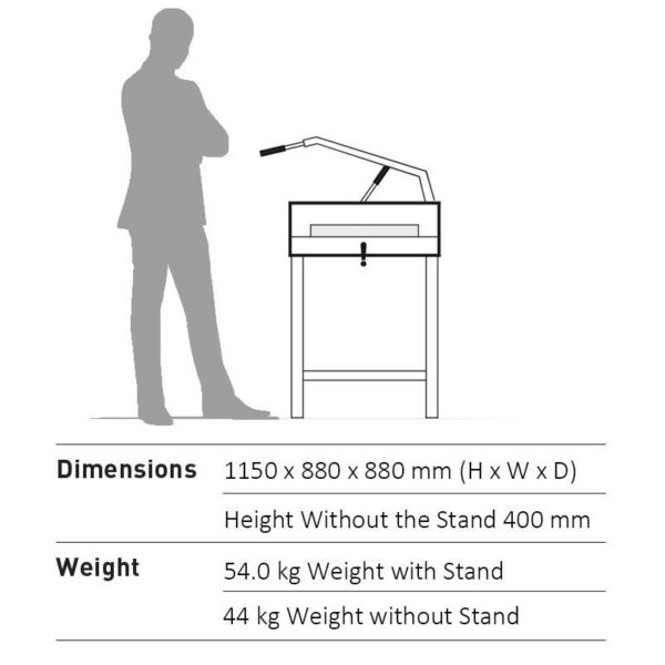 Official Dimensions of Ideal 4305 Guillotine