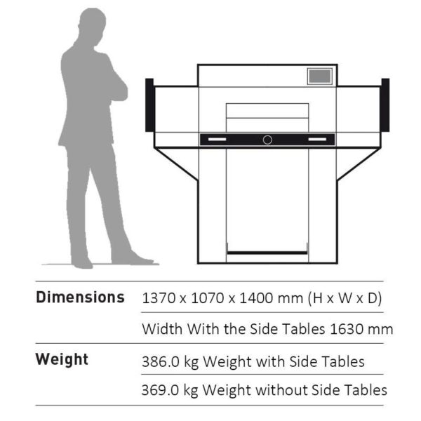 Official Dimensions of the Ideal 5560 Guillotine