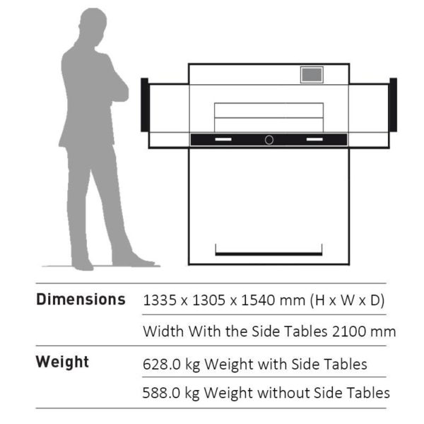 Official Dimensions of the Ideal 7260 Guillotine